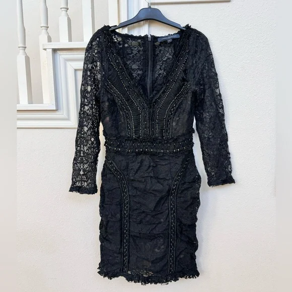 French Connection Embroidered Lace Mini Dress size XS - Picture 3 of 6